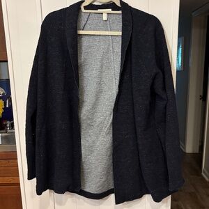 Eileen Fisher blazer/jacket - Charcoal/Black with little white stitching. Size L